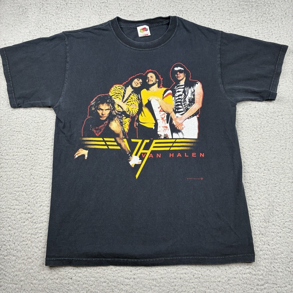 Vintage Y2K Van Halen Band Graphic T Shirt Black Men's Medium Designhead